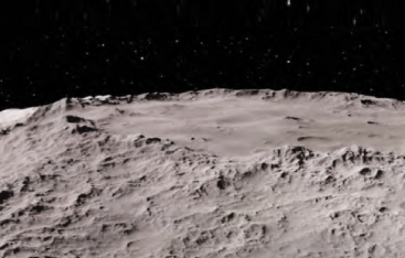 The lunar landscape.