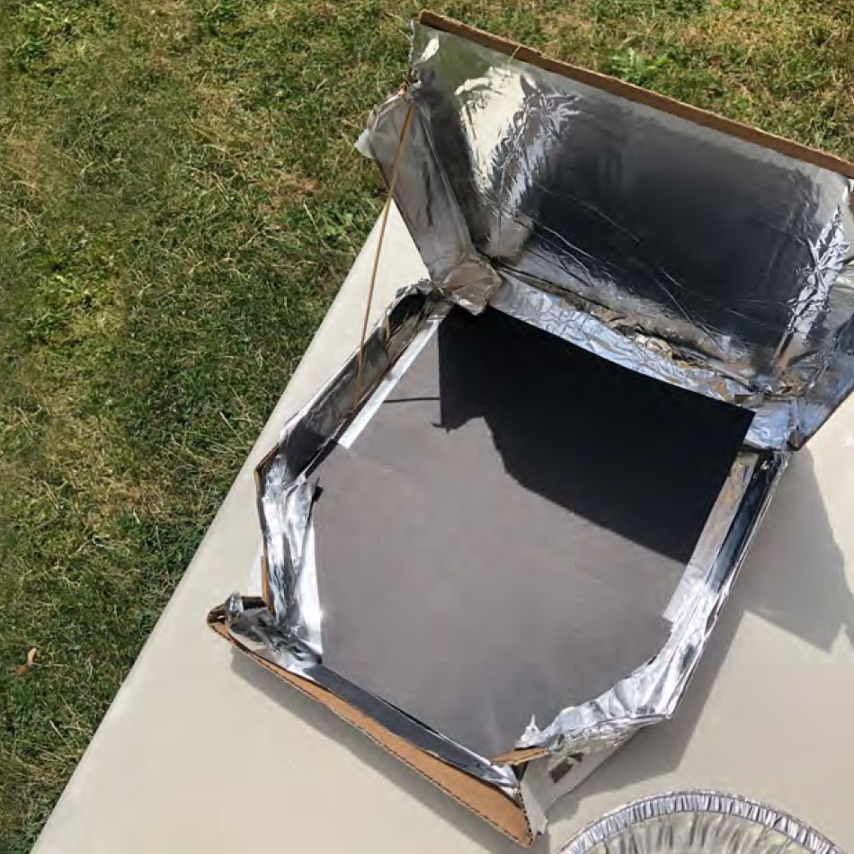 A homemade solar oven.