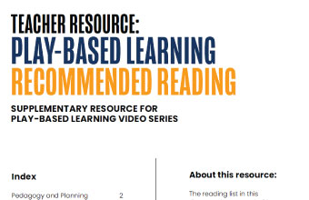 Image of the Play-based Learning Recommended Reading List