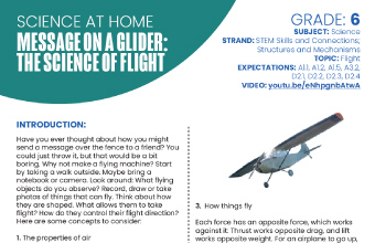 Image of the Message on a Glider: The Science of Flight instructional PDF