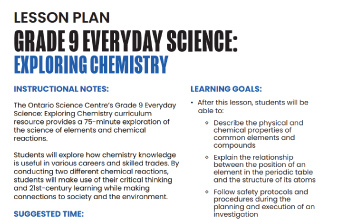 Exploring Chemistry Lesson Plan PDF