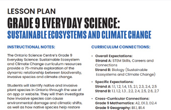 Sustainable Ecosystems and Climate Change Lesson Plan PDF