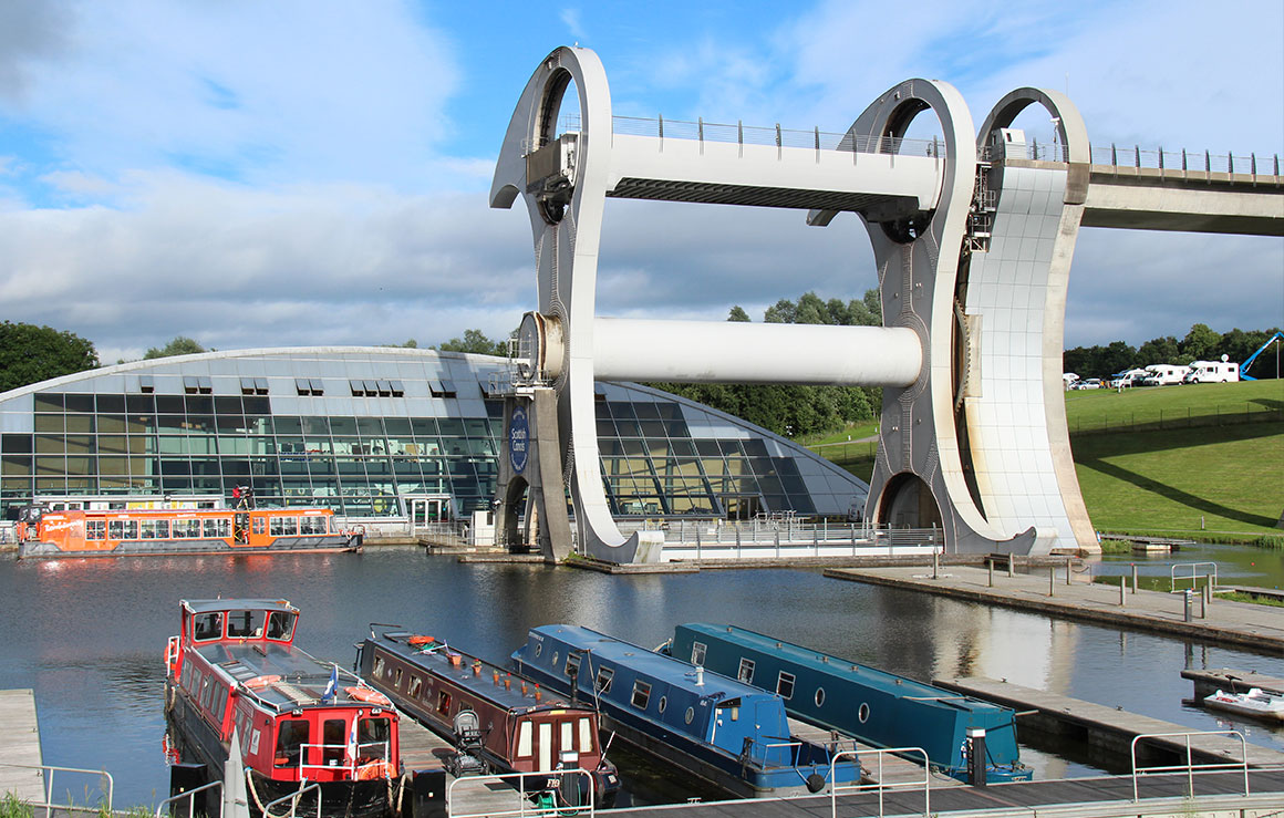 Falkirk Dock, a rotating boat lift.