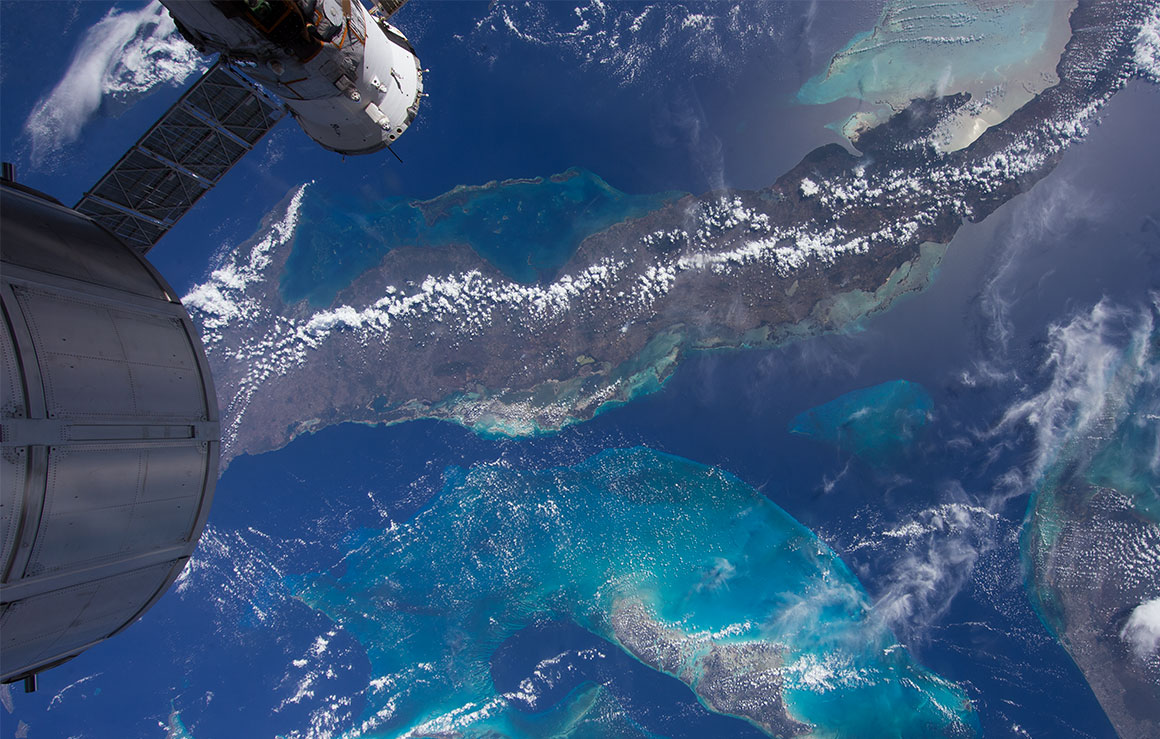 A view of the Bahamas from the International Space Station.