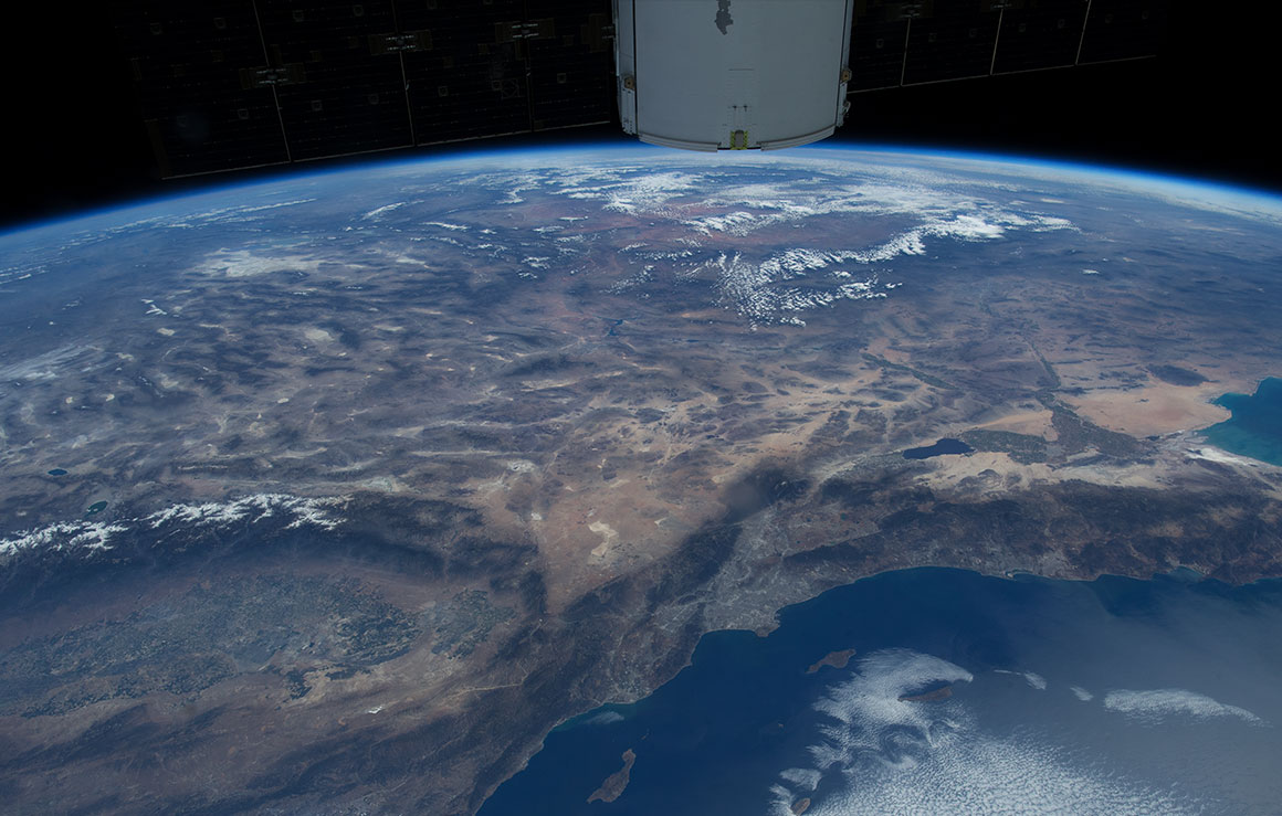 The Earth as seen from the International Space Station.