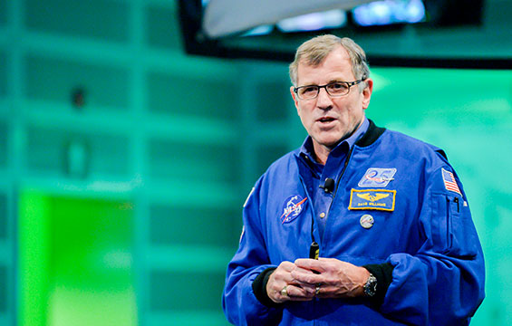 Dr. Dave Williams speaks at the Science Centre.