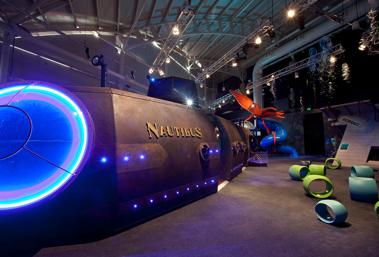The submarine and giant squid slide from Voyage to the Deep.