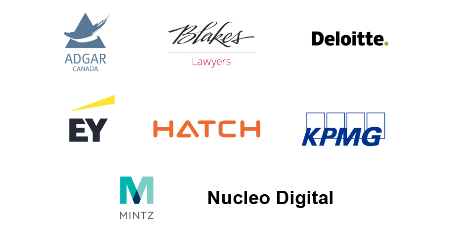 Adgar Canada, Blakes Lawyers, Deloitte, EY, Hatch, KPMG, Mintz, Nucleo Digital