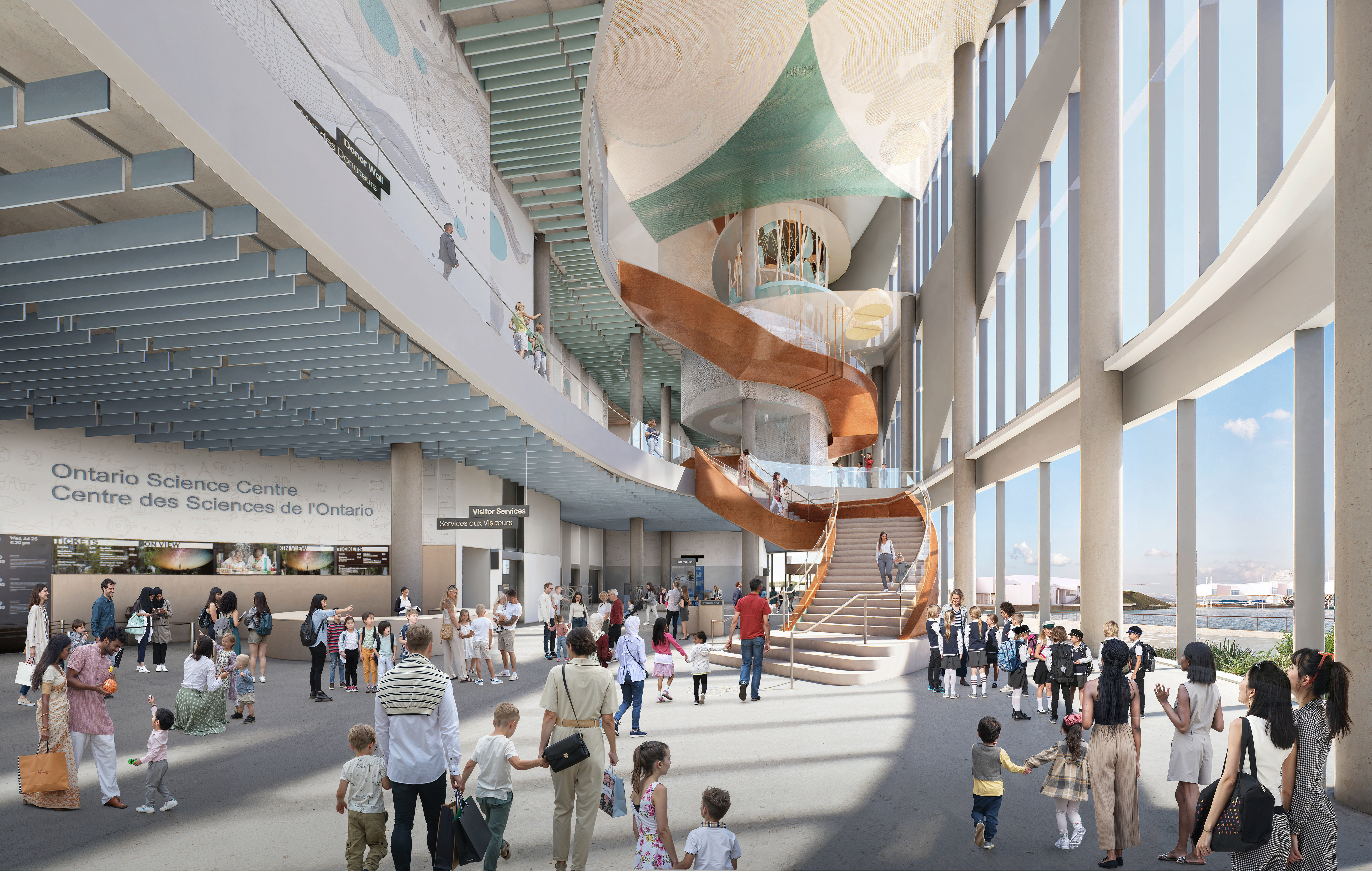 Ontario Science Centre – new building, main entrance with atrium.