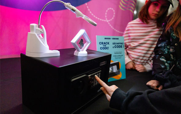 A mission to the moon exhibit.